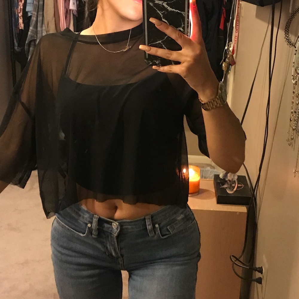 Cropped Mesh Crop Top